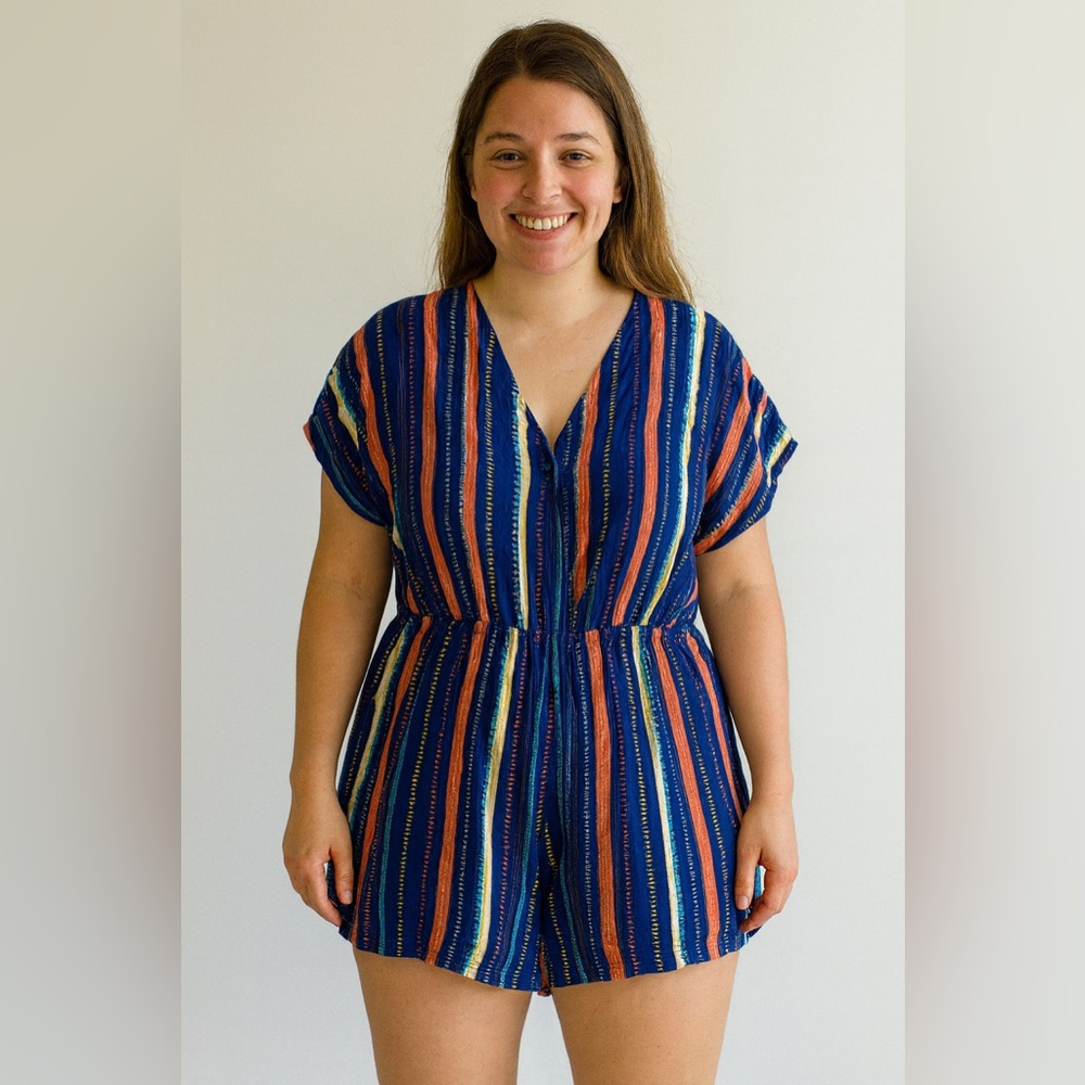 Forever 21 Multicolor Striped Romper